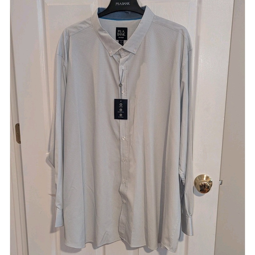 Quiet Luxury Minimalist JOS A Bank‎ Traveler 4XLT Dress Shirt NWT Micro Dot